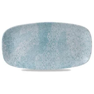 Churchill Vintage Prints Med Tiles Aquamarine Oblong Chefs' Plate 18.9 x 35.5cm/7.44 x 13.94"