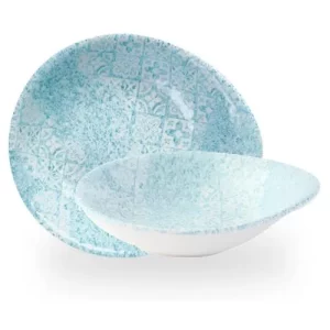Churchill Vintage Prints Med Tiles Aquamarine Round Dish 247ml/8.7oz