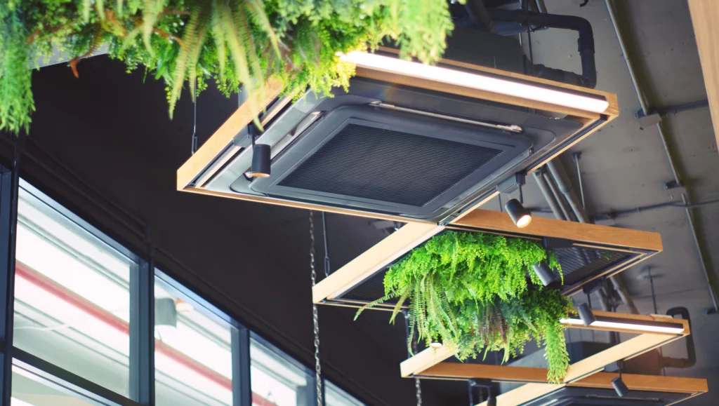 ceiling mounted cassette type air conditioner for large rooms