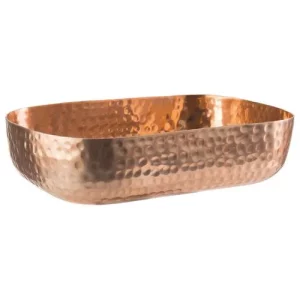 DPS Aluminium Hammered Bowl Copper Look 23 x 15.5cm/9.1 x 6.1"