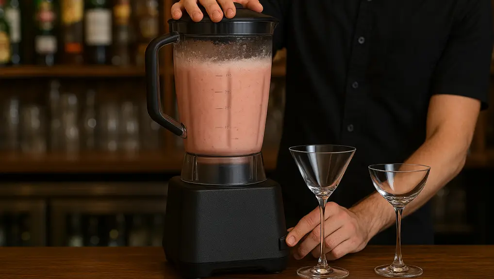 Image of a blender being used to make cocktails at a bar