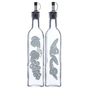 KitchenCraft World of Flavours Italian Glass Oil and Vinegar Dispenser Set Large 500ml/17oz