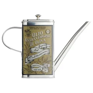 KitchenCraft World of Flavours Italian Stainless Steel Oil Can Drizzler - 500ml/16.9oz