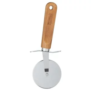 KitchenCraft World of Flavours Italian Wood Handled Pizza Cutter 6.5cm/2.6"