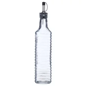 KitchenCraft World of Flavours Ridged Italian Glass Oil Bottle, 550ml/18.6oz