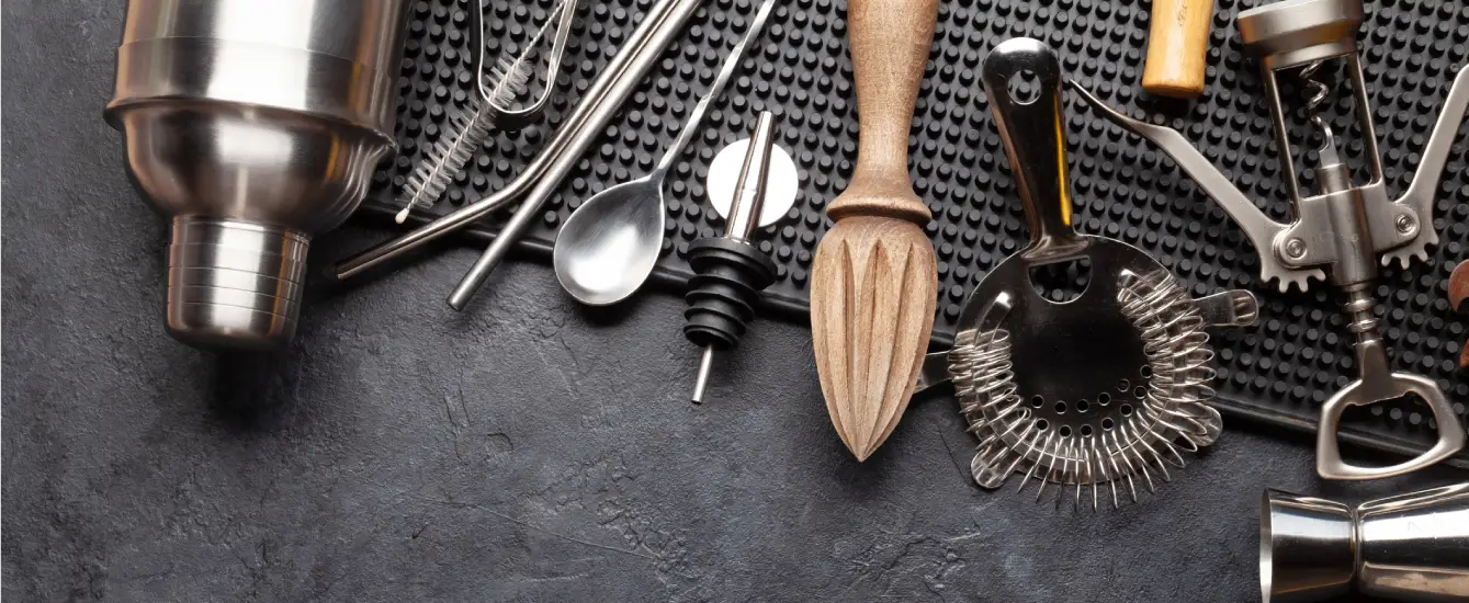 a selection of bar tools inspired by historical designs