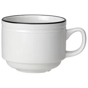 Steelite Bead Black Band Stacking Cup 200ml/7oz