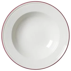 Steelite Bead Maroon Band Soup/Pasta Plate 24cm/9.45"