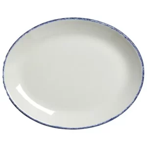 Steelite Blue Dapple Oval Coupe Plate 20.25cm/7.97"