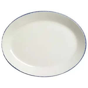 Steelite Blue Dapple Oval Coupe Plate 28cm/11"