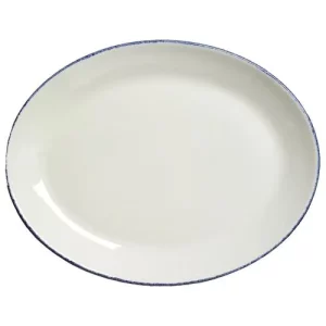 Steelite Blue Dapple Oval Coupe Plate 30.5cm/12"