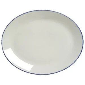 Steelite Blue Dapple Oval Coupe Plate 34.25cm/13.48"
