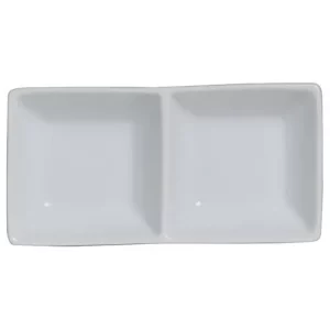 Steelite Cafe Porcelain Double Well Tray 14.5 x 7cm/5.7 x 2.8"