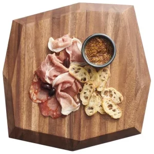 Steelite Creations Wood Square Faceted Acacia Board 38.1cm/15"