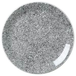 Steelite Ink Crackle Black Coupe Plate 25.25cm/9.94"