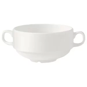 Steelite Monaco White Handled Stacking Soup Cup 285ml/10oz