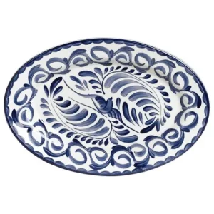 Steelite Puebla Blue Oval Edge Platter 31cm/12.25"