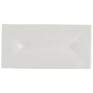 Steelite RO White Album Rectangular Tray w/Indent 23.8 x 11.75 x 1.9cm/9.4 x 4.63 x 0.75"