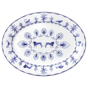 Steelite Sultan's Garden Blue Misc Oval Tray 36.5 x 27.5cm/14.37 x 10.83"