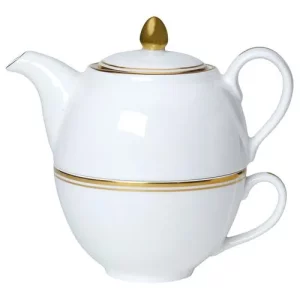 Steelite William Edwards Burnished Gold Coupe Tea For One Set (Cup & Teapot)