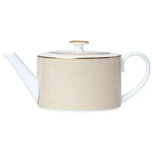 Steelite William Edwards Diamond Gold Coupe 2 Cup Oval Teapot 550ml/19.36oz