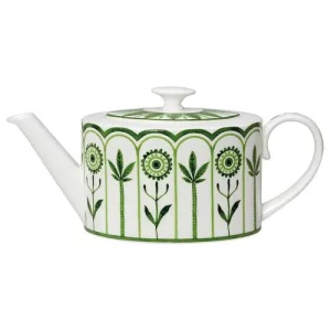 Steelite William Edwards Sultan's Garden Green Coupe 2 Cup Oval Teapot Lid