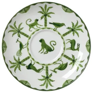 Steelite William Edwards Sultan's Garden Green Coupe Tea For One Saucer