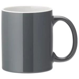Utopia Pure White Straight-Sided Mug 340ml/12oz Grey