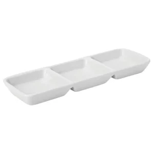 Utopia Titan Triple Divided Dish 20 x 6.5cm/7.75 x 2.5"