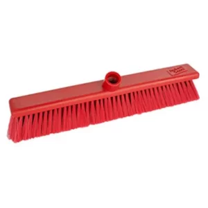 Washable Broom Head Coloured Stock 45cm Stiff - Red