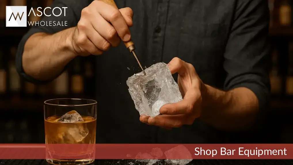 An image of an ice crushers vs. ice picks used at your cocktail bar for a drink