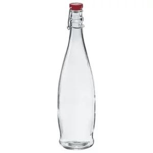 Borgonovo Indro Swing Top Bottle 1L/35.2oz Red Lid