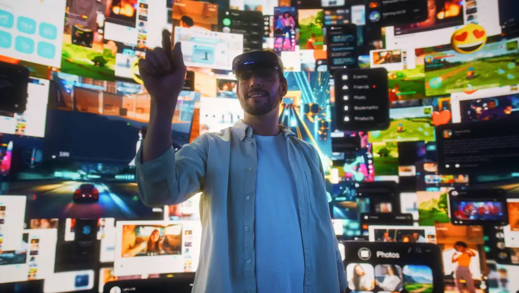 image of man using AI technology