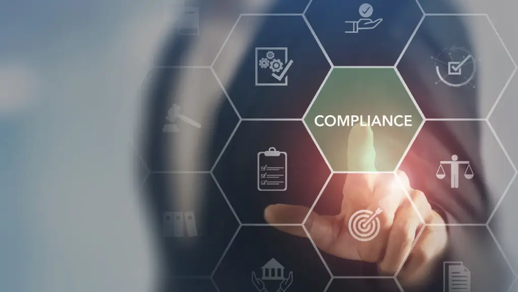 image of Compliance and regulation concept. Enforcement of laws, regulations, and standards, requirements, internal policies and procedures. Minimize legal and financial risks, protect corporate reputation.- used when opening a commercial bar