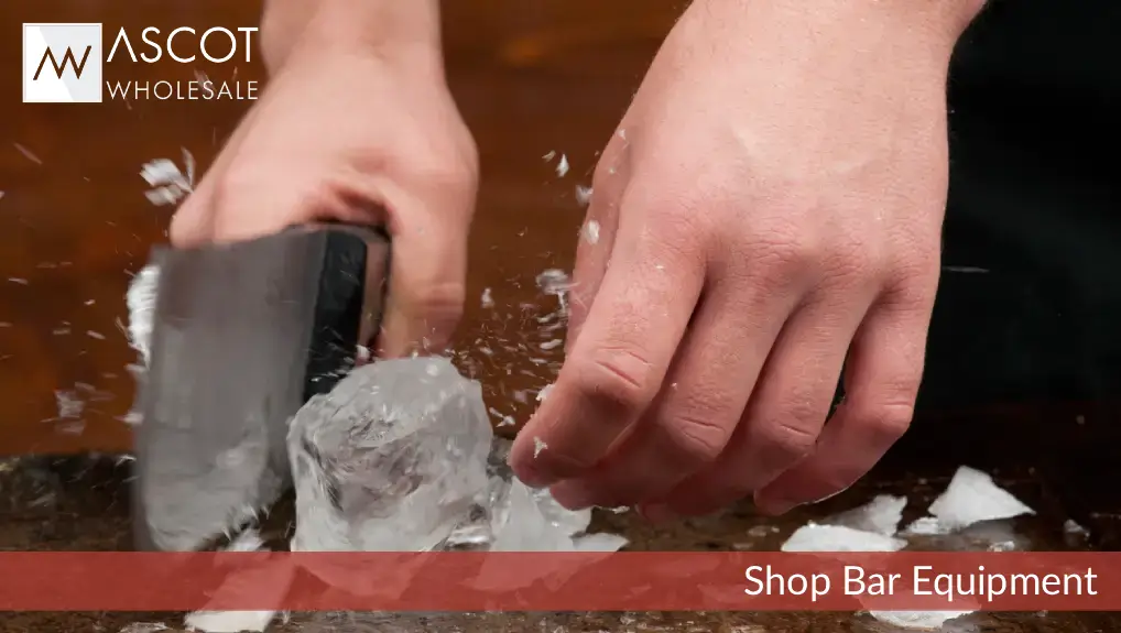 Image of top-rated ice tools being used by a professional bartenders