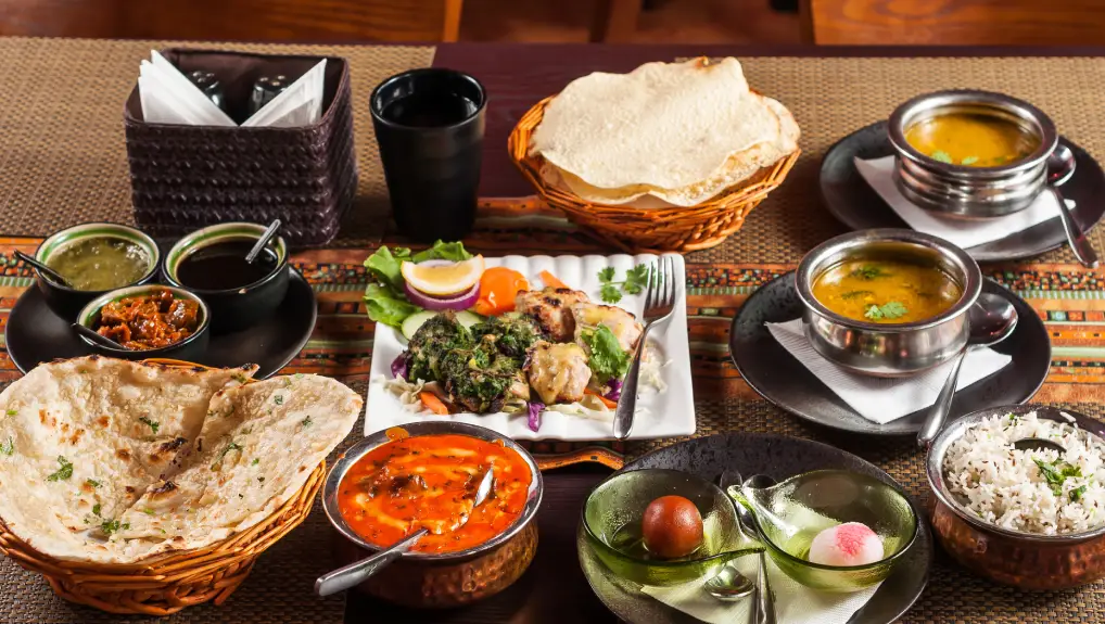 Indian cuisine,A table of food