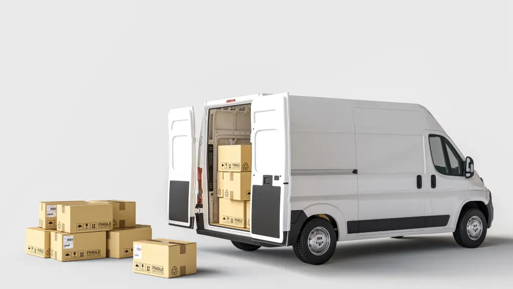 Image of van delivering stock