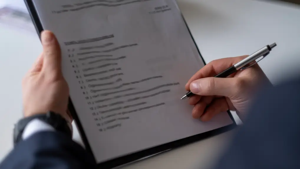 Image of clipboard showing maintenance records- catering equipment maintenance