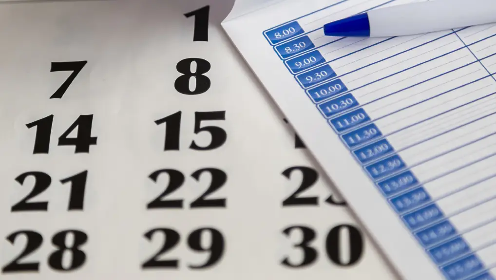 A simple pen against the background of a planner- service commercial kitchen equipment