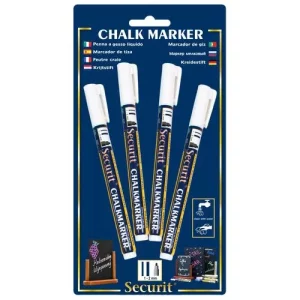 GenWare Chalkmarkers 4 Pack White Small