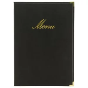 GenWare Classic A4 Menu Holder Black 4 Pages