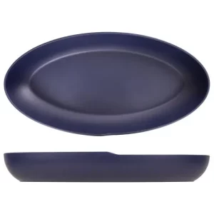 GenWare Copenhagen Oval Melamine Deep Dish Denim Blue 55 x 27.5 x 7.5cm/21.7 x 10.8 x 3"