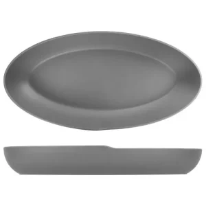 GenWare Copenhagen Oval Melamine Deep Dish Grey 55 x 27.5 x 7.5cm/21.7 x 10.8 x 3"