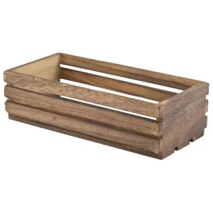 GenWare Dark Rustic Wooden Crate 25 x 12 x 7.5cm/9.8 x 4.7 x 3"