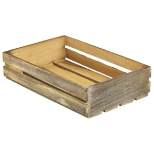 GenWare Dark Rustic Wooden Crate 35 x 23 x 8cm/13.8 x 9.1 x 3.1"