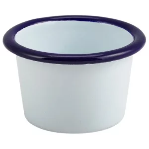 GenWare Enamel Ramekin White with Blue Rim 7cm/2.8" 90ml/3.2oz