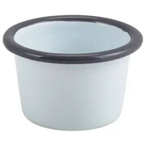 GenWare Enamel Ramekin White with Grey Rim 7cm/2.8" 90ml/3.2oz