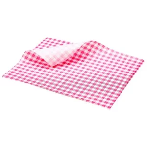 GenWare Greaseproof Paper Red Gingham Print 25 x 20cm/9.8 x 7.9"