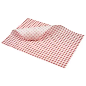 GenWare Greaseproof Paper Red Gingham Print 35 x 25cm/13.8 x 9.8"