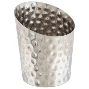 GenWare Hammered Stainless Steel Angled Cone 9.5 x 11.6cm/3.7 x 4.6"
